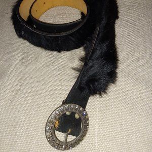 Luxurious Real Fur And Leather Accessories - Belt… - image 1